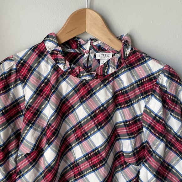 J. Crew Factory Cotton-blend poplin ruffleneck top Womens Size Small - Picture 5 of 11